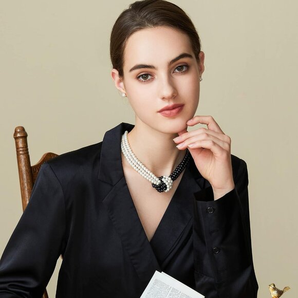 1920s Imitation Pearls Necklace 20s Gatsby Flapper Vintage Accessories - Picture 3 of 6